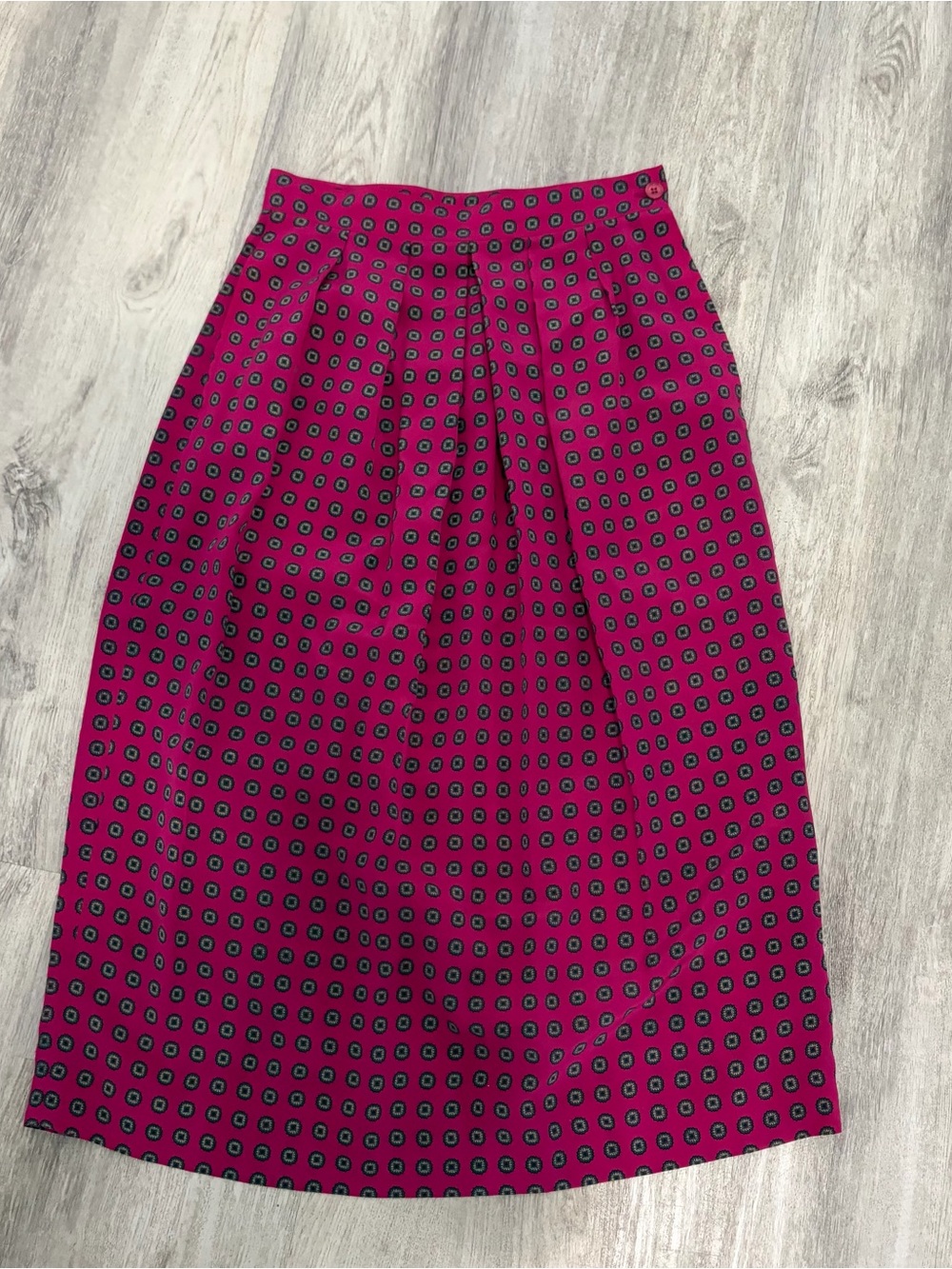 vintage J.G. Hook Pink pleated maxi skirt 100% silk womens 6 Petite